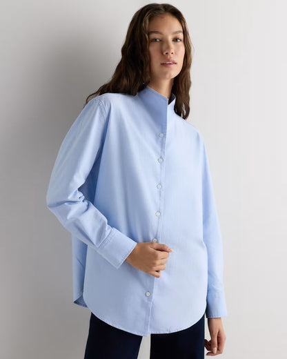 Organic Cotton Oxford Stand Collar Shirt - US 6601