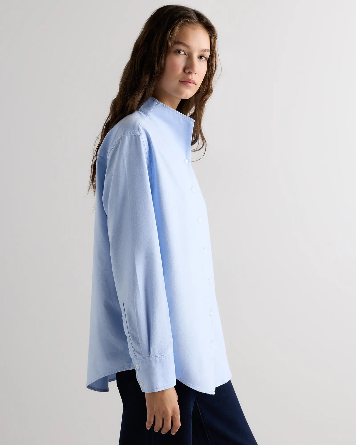 Organic Cotton Oxford Stand Collar Shirt - US 6601