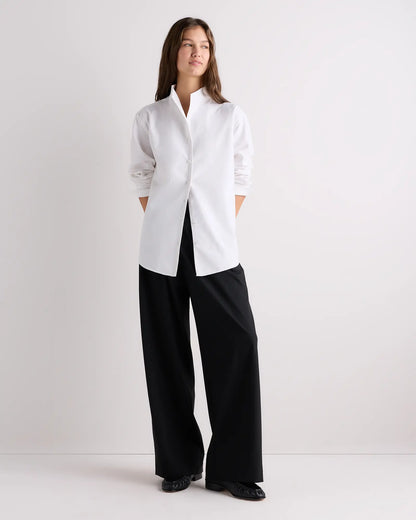 Organic Cotton Oxford Stand Collar Shirt - US 8242