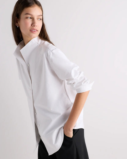 Organic Cotton Oxford Stand Collar Shirt - US 8242