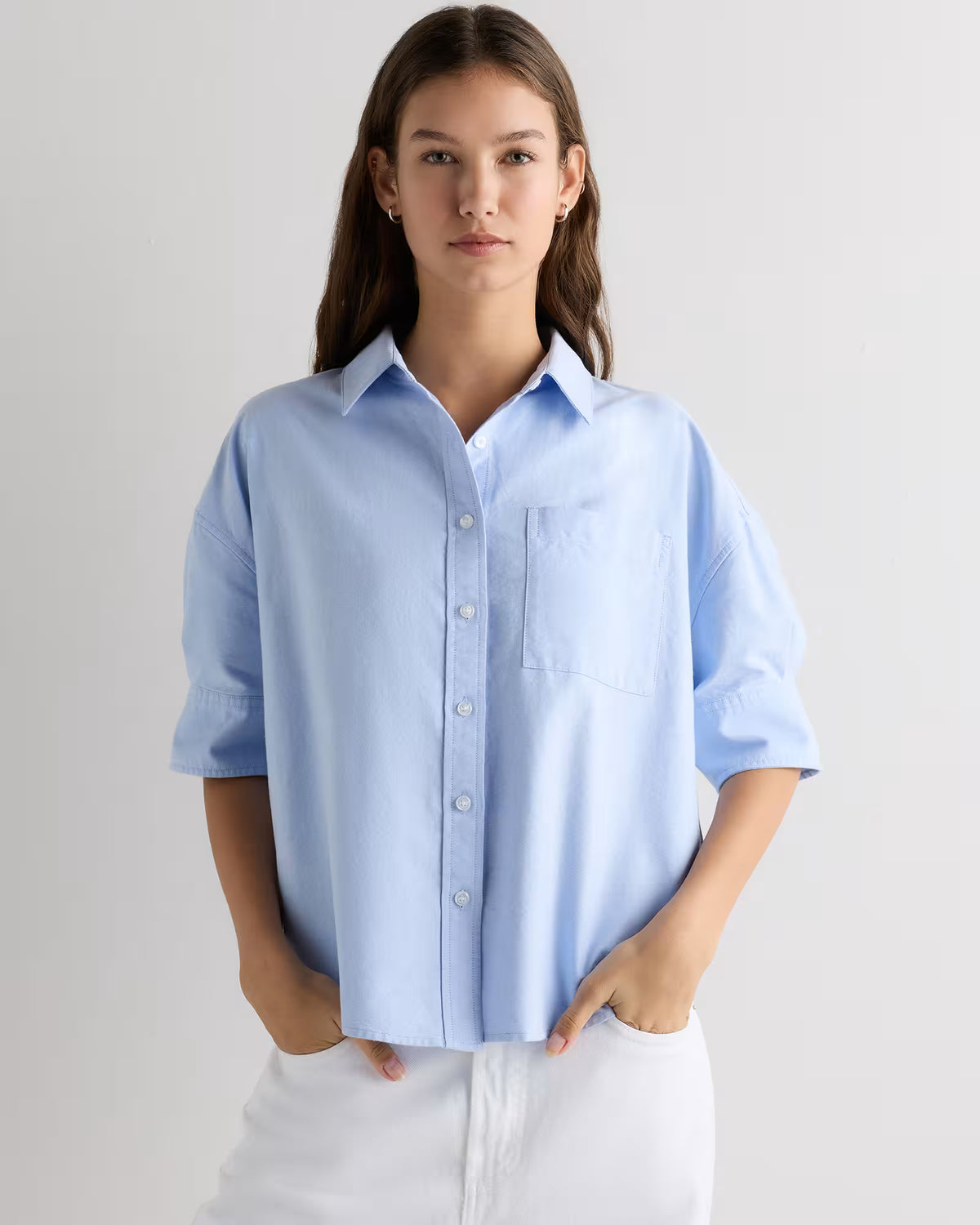 Organic Cotton Oxford Short Sleeve Shirt - US 2592
