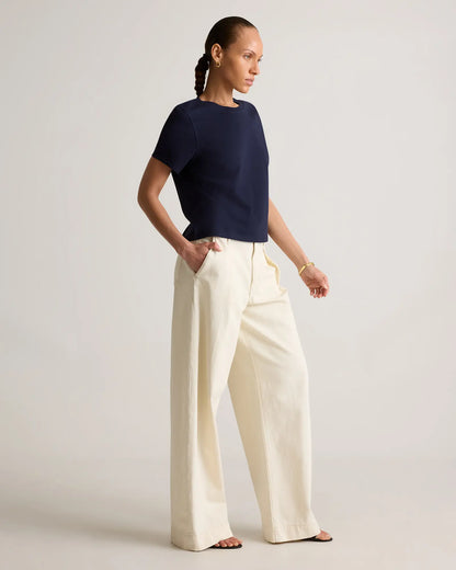 100% Organic Cotton Boxy Crewneck Tee - US 7254