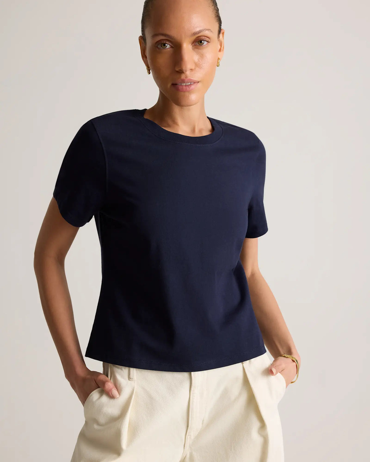 100% Organic Cotton Boxy Crewneck Tee - US 7254
