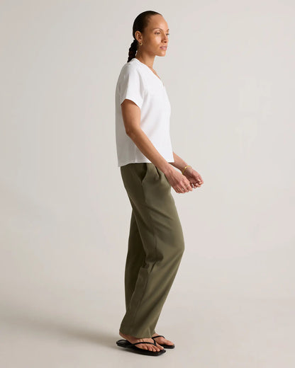 100% Organic Cotton Boxy V-Neck Tee - US 8452