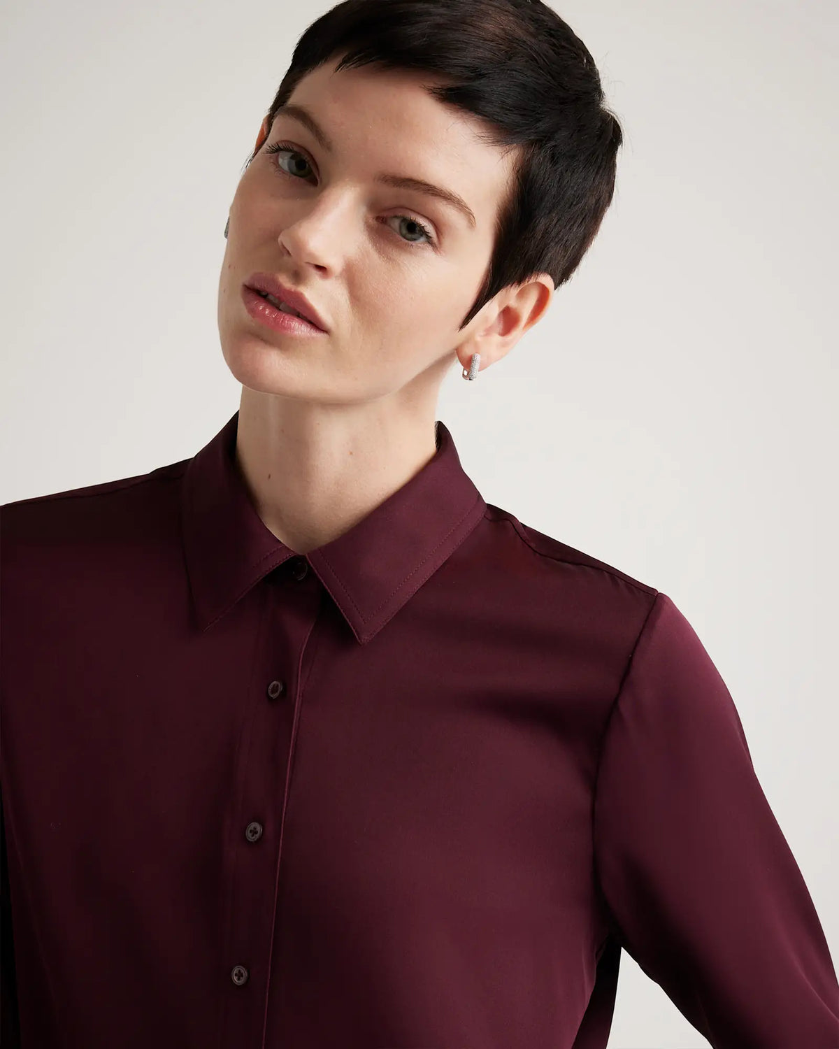 Washable Stretch Silk Blouse - US 7689