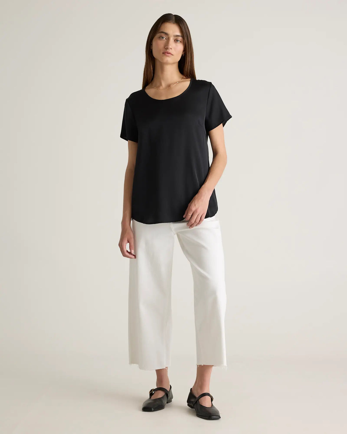 Washable Stretch Silk Tee - US 4440