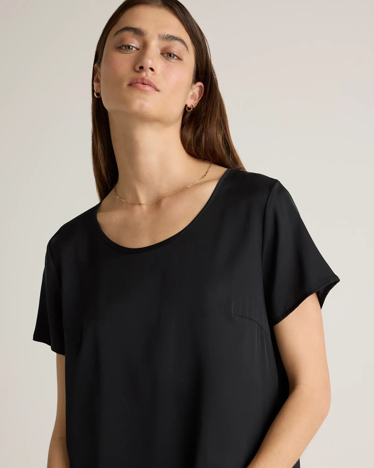 Washable Stretch Silk Tee - US 4440