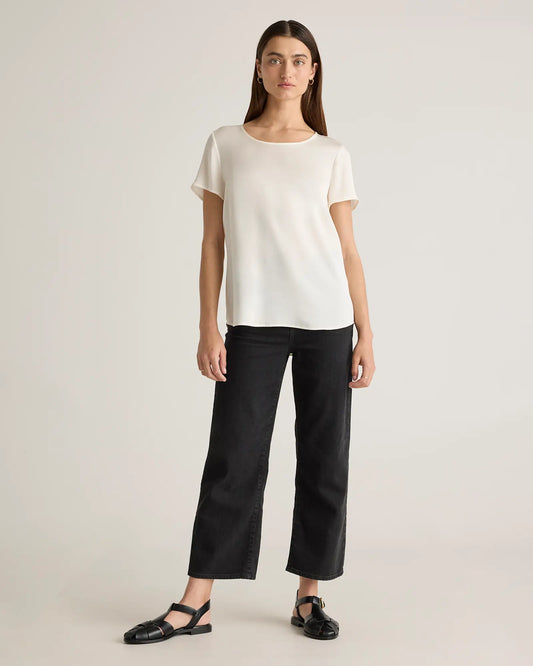 Washable Stretch Silk Tee - US 0087