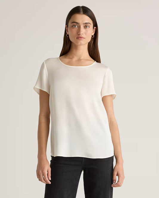 Washable Stretch Silk Tee - US 0087