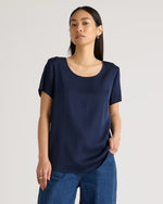 Washable Stretch Silk Tee - US 8156
