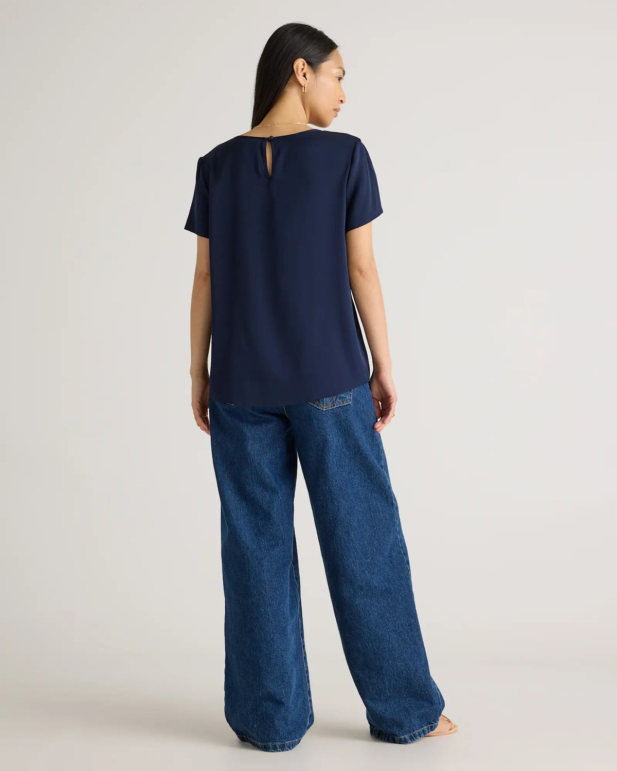 Washable Stretch Silk Tee - US 8156