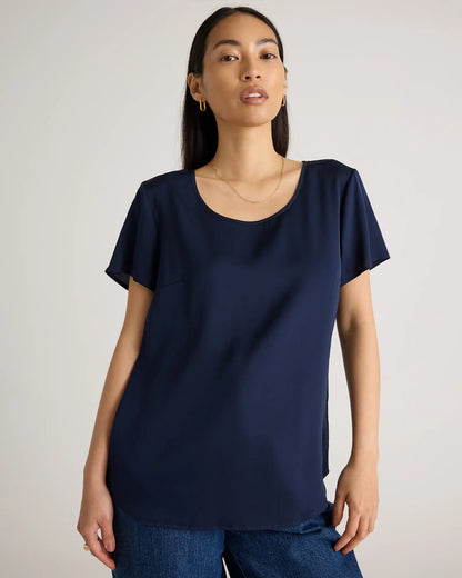 Washable Stretch Silk Tee - US 8156