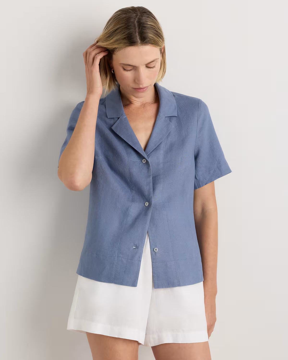 100% European Linen Short Sleeve Shirt - US 0908
