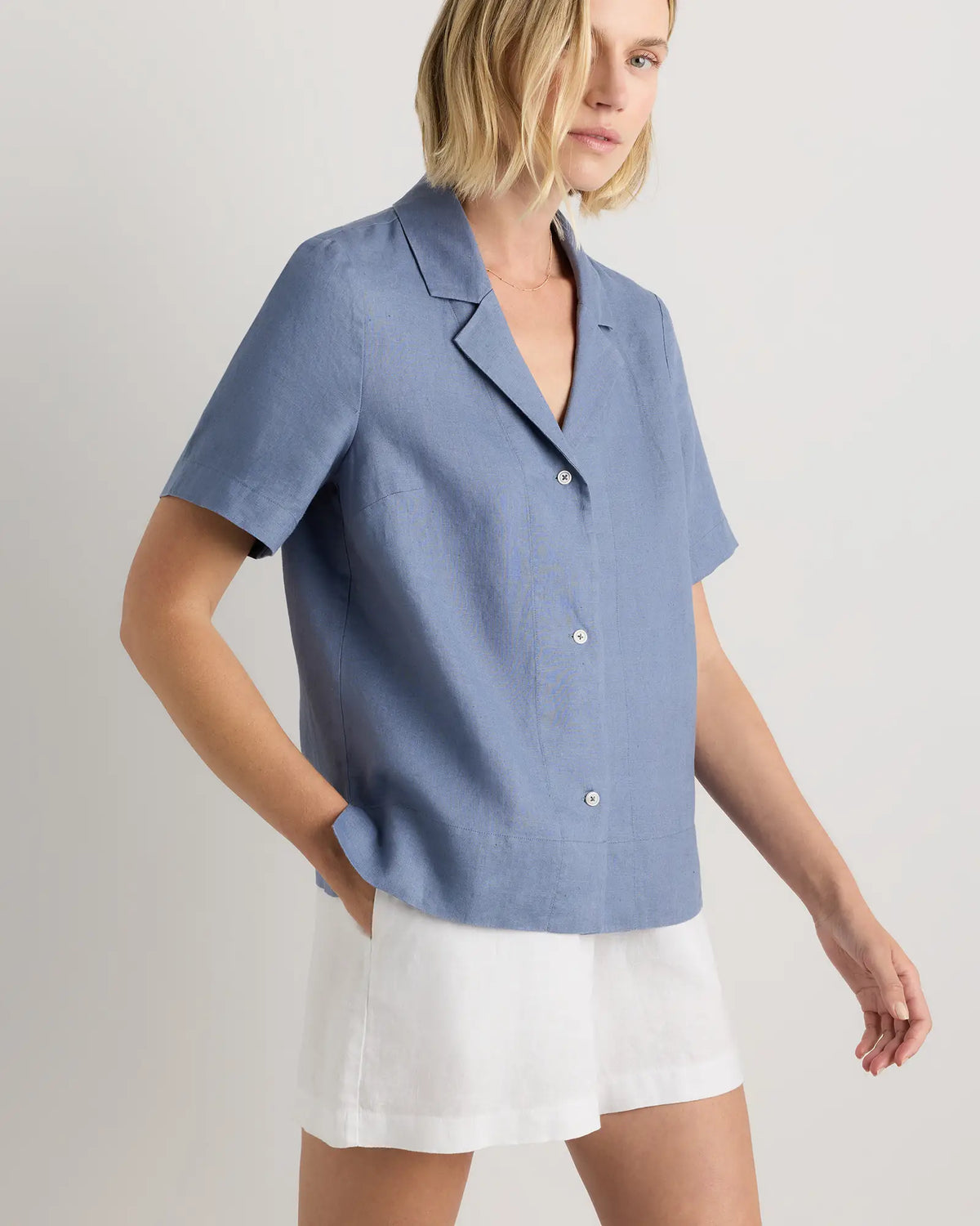 100% European Linen Short Sleeve Shirt - US 0908