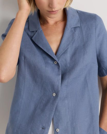 100% European Linen Short Sleeve Shirt - US 0908