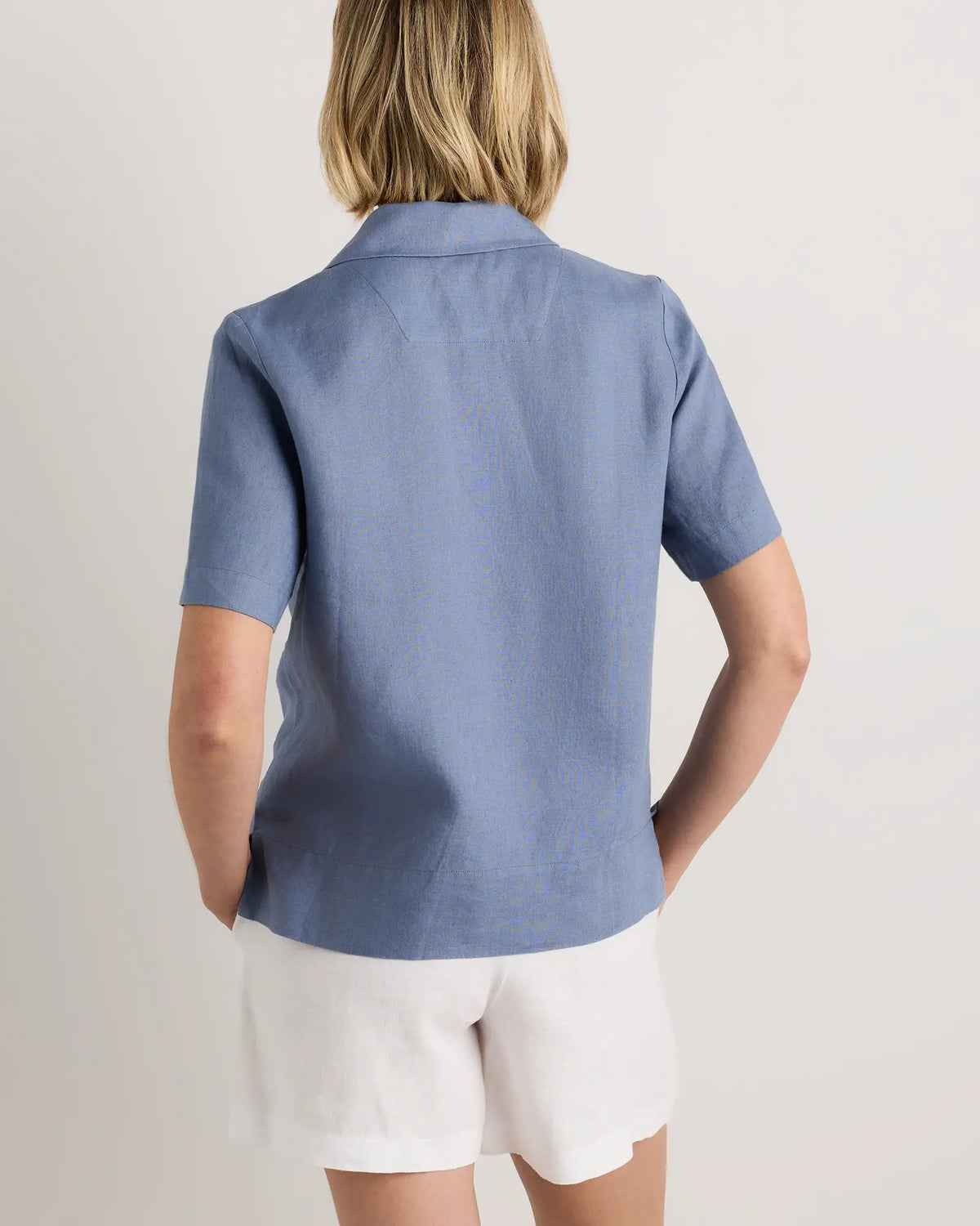 100% European Linen Short Sleeve Shirt - US 0908