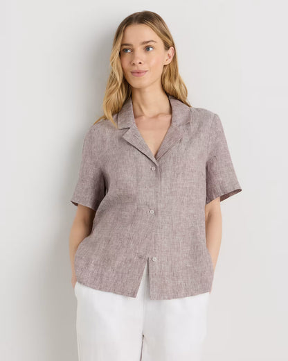 100% European Linen Short Sleeve Shirt - US 8329
