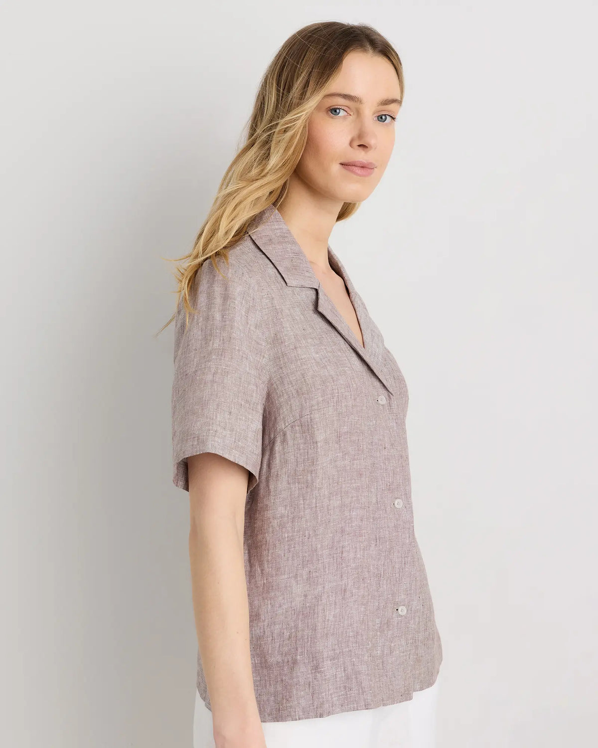 100% European Linen Short Sleeve Shirt - US 8329