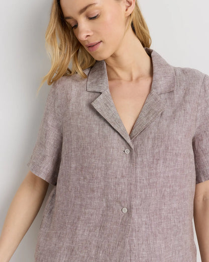 100% European Linen Short Sleeve Shirt - US 8329