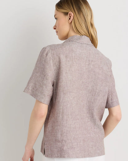100% European Linen Short Sleeve Shirt - US 8329