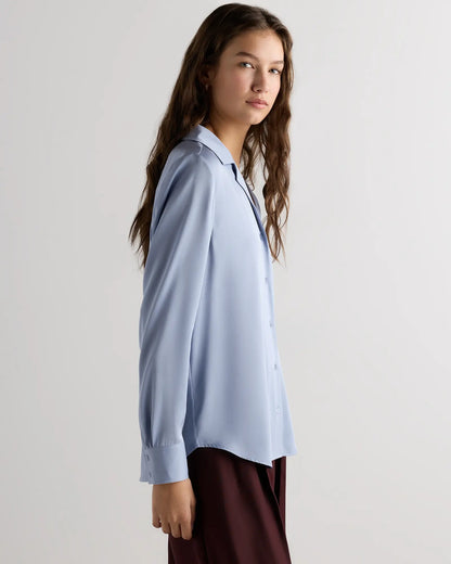 Washable Stretch Silk Notch Collar Blouse - US 1086
