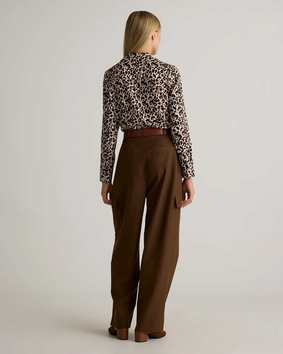 Washable Stretch Silk Notch Collar Blouse - US 1105