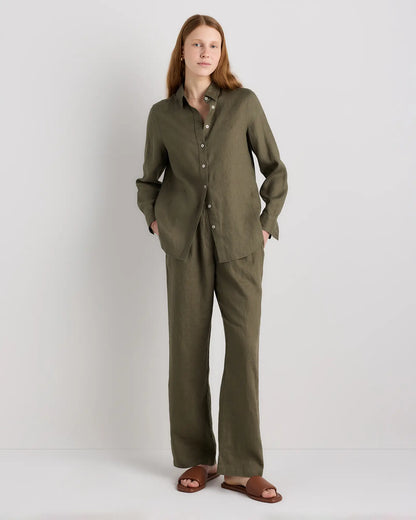 100% European Linen Long Sleeve Shirt - US 7166