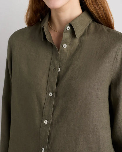 100% European Linen Long Sleeve Shirt - US 7166