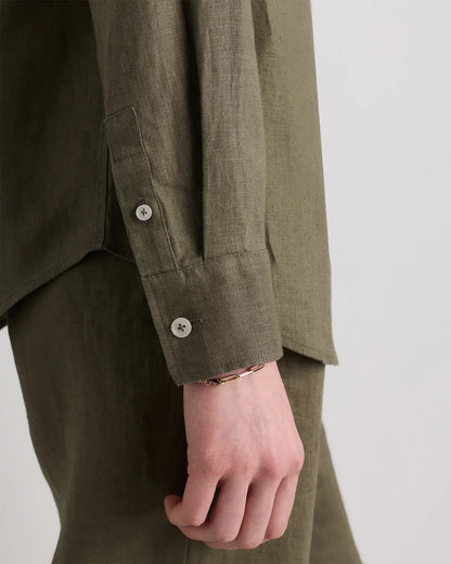 100% European Linen Long Sleeve Shirt - US 7166