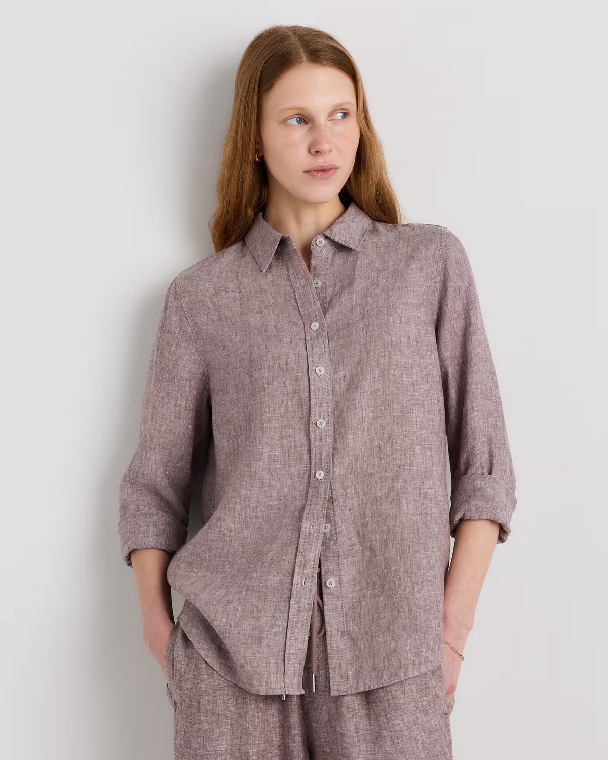 100% European Linen Long Sleeve Shirt - US 8101