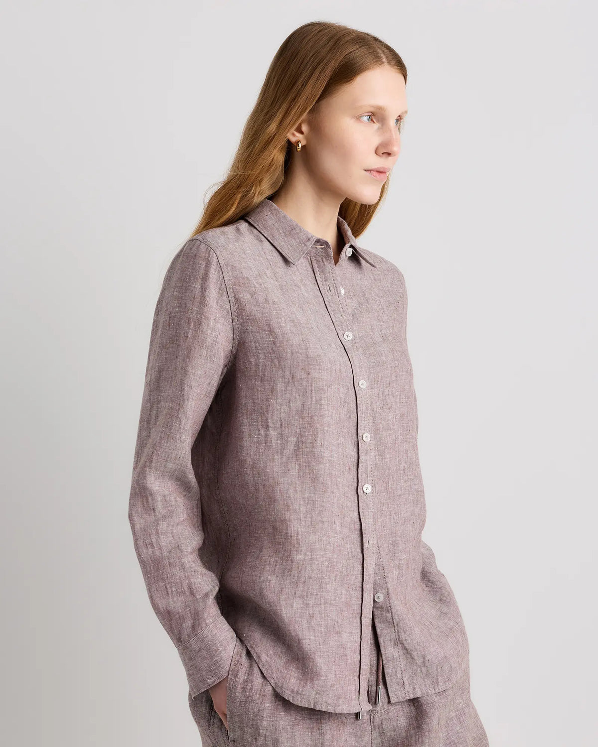 100% European Linen Long Sleeve Shirt - US 8101