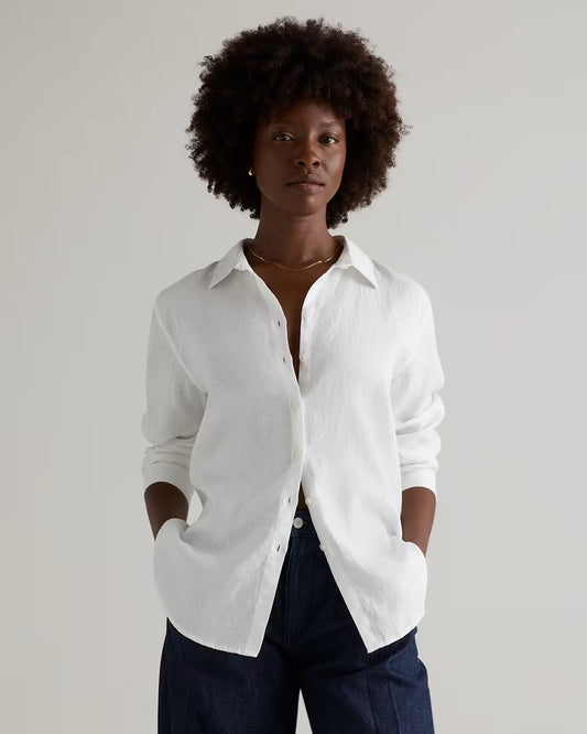 100% European Linen Long Sleeve Shirt - US 9764