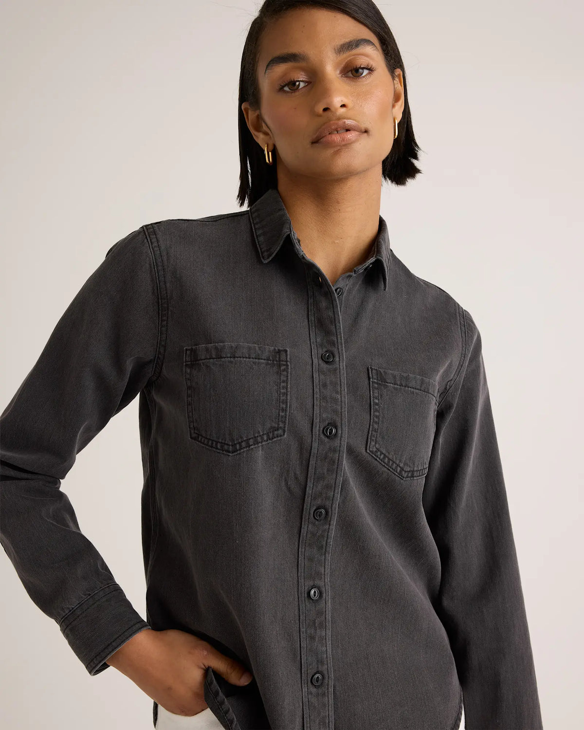 Distressed Denim Shirt - US 3957