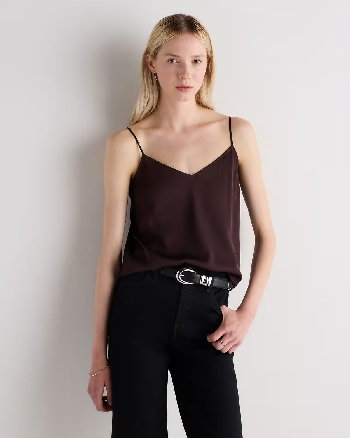 Washable Stretch Silk V-Neck Cami - US 9870