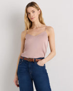 Washable Stretch Silk V-Neck Cami - US 5377