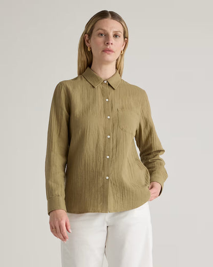 100% Organic Cotton Gauze Long Sleeve Shirt - US 8117