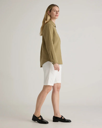 100% Organic Cotton Gauze Long Sleeve Shirt - US 8117