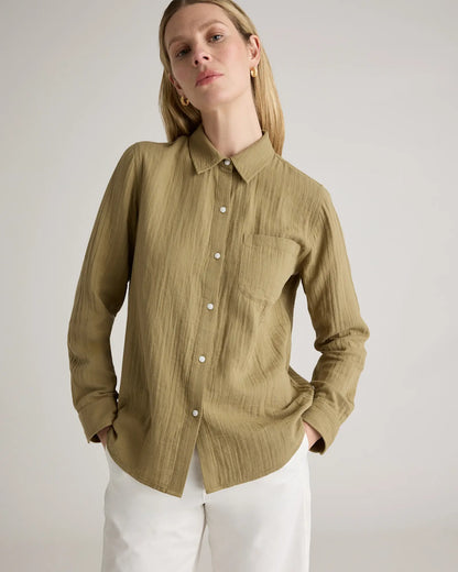 100% Organic Cotton Gauze Long Sleeve Shirt - US 8117
