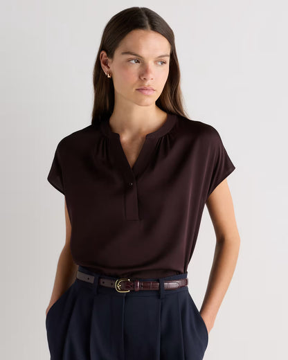 Washable Stretch Silk Dolman Sleeve Blouse - US 4946