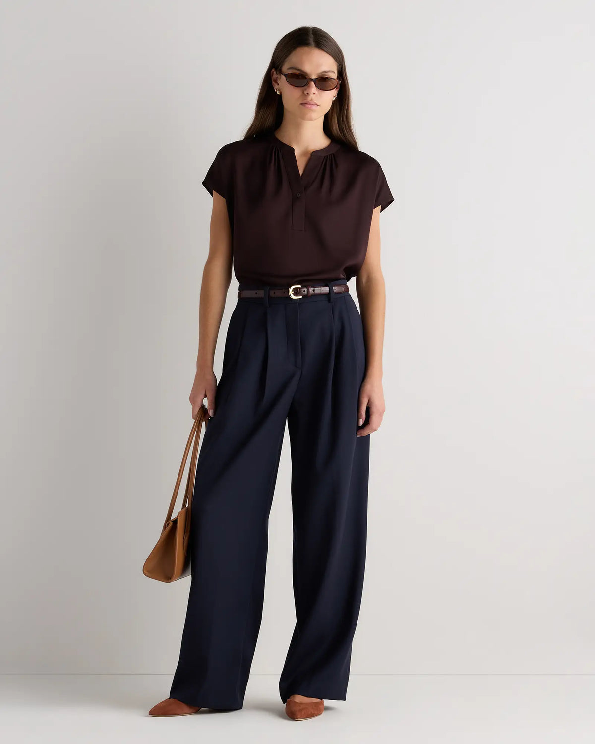 Washable Stretch Silk Dolman Sleeve Blouse - US 4946