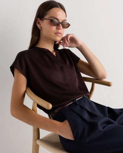 Washable Stretch Silk Dolman Sleeve Blouse - US 4946