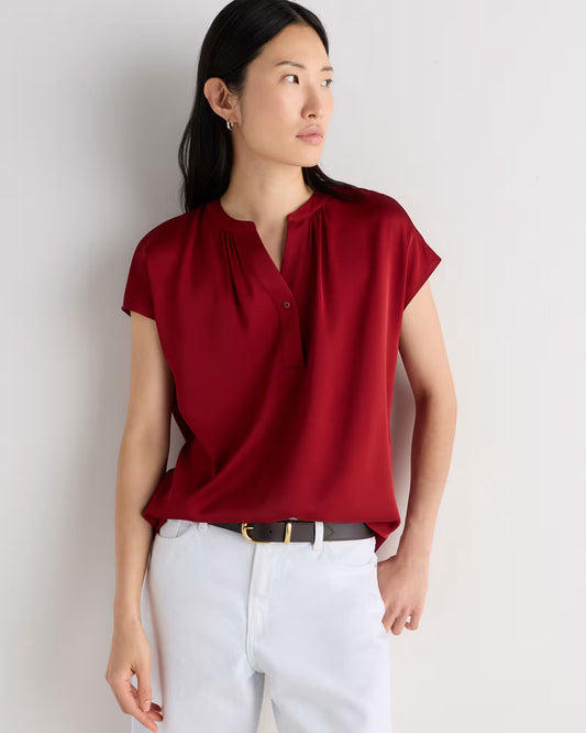Washable Stretch Silk Dolman Sleeve Blouse - US 9801