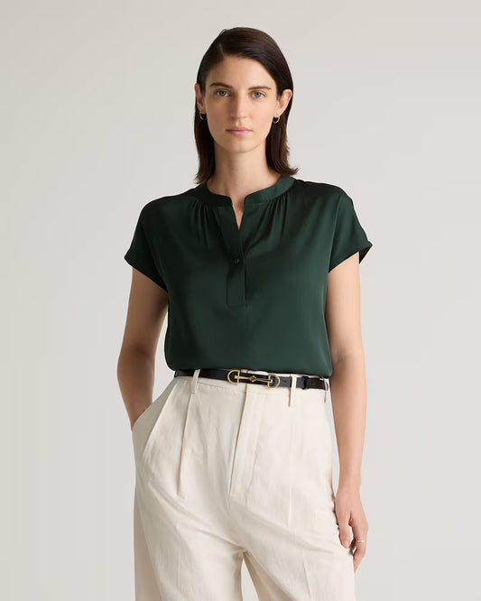 Washable Stretch Silk Dolman Sleeve Blouse - US 8278