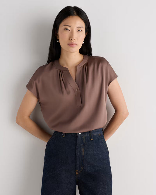 Washable Stretch Silk Dolman Sleeve Blouse - US 6346