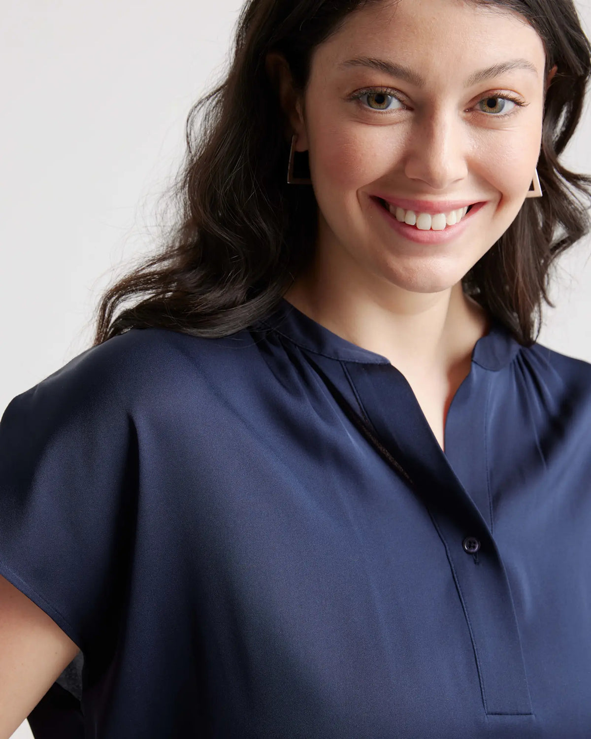 Washable Stretch Silk Dolman Sleeve Blouse - US 4777