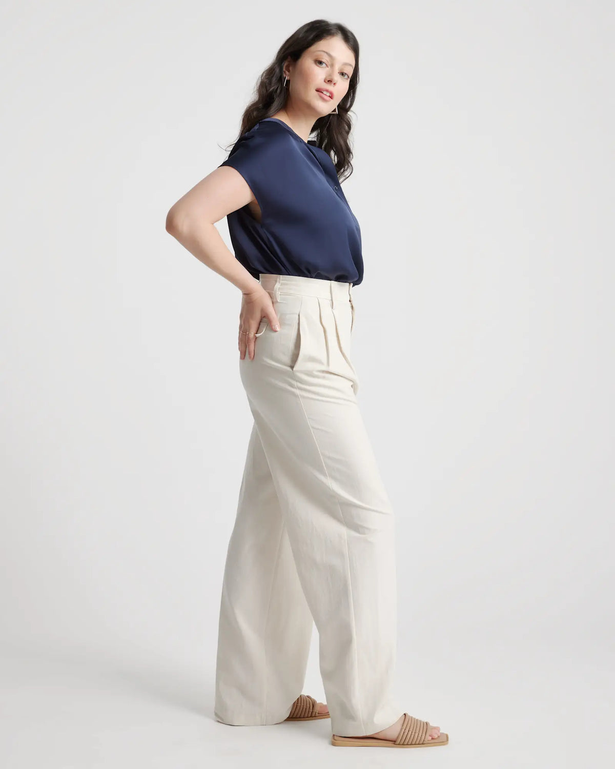 Washable Stretch Silk Dolman Sleeve Blouse - US 4777