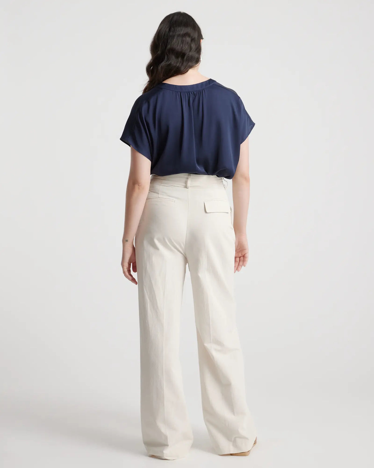 Washable Stretch Silk Dolman Sleeve Blouse - US 4777