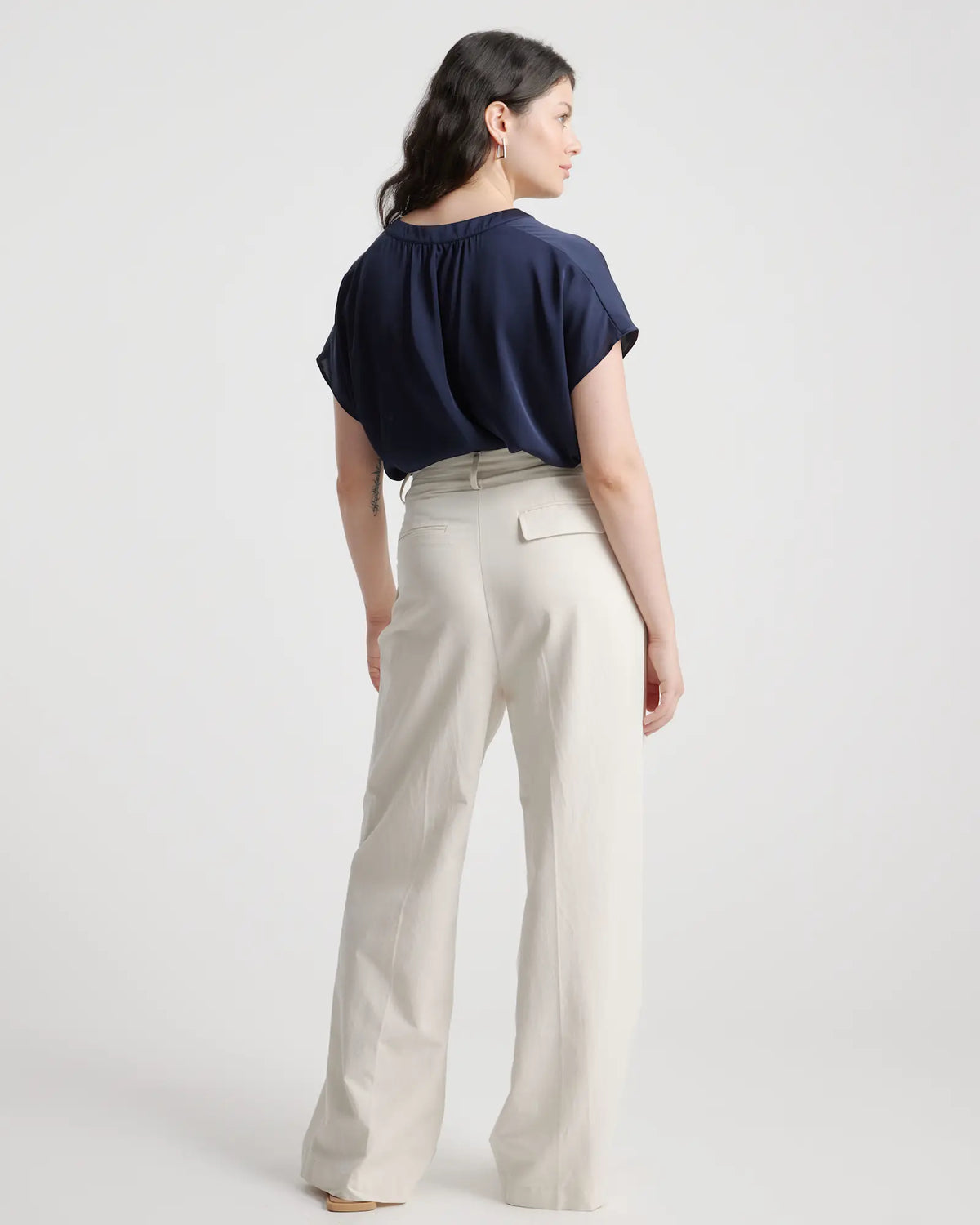 Washable Stretch Silk Dolman Sleeve Blouse - US 4777