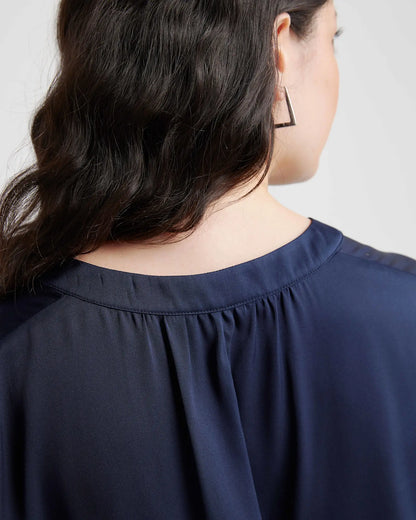Washable Stretch Silk Dolman Sleeve Blouse - US 4777