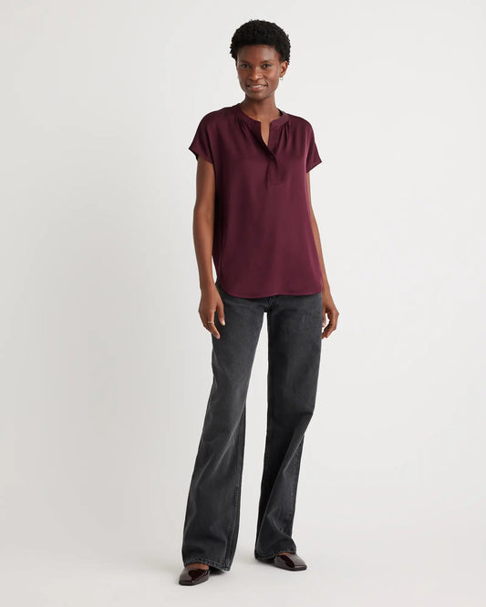 Washable Stretch Silk Dolman Sleeve Blouse - US 4387